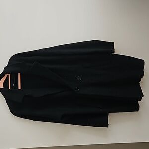 Partial Wool Black Coat - Size S